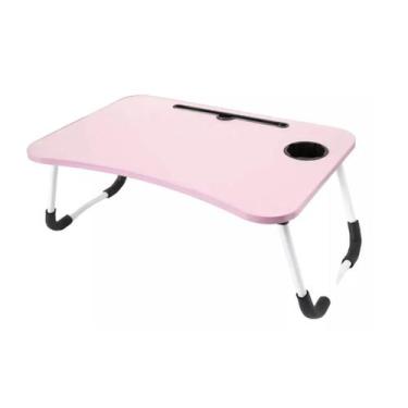 Imagem de Mesa portatil multiuso notebook dobravel rosa - Raffaello Decor
