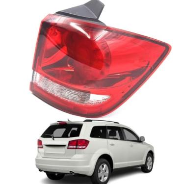 Imagem de Sagnod Auto Conjunto de luzes traseiras de substituição compatível com Dodge Journey 2011-2018 Lâmpada de freio de lente de luz traseira de LED com lâmpada lado direito do passageiro RH 68078464AD