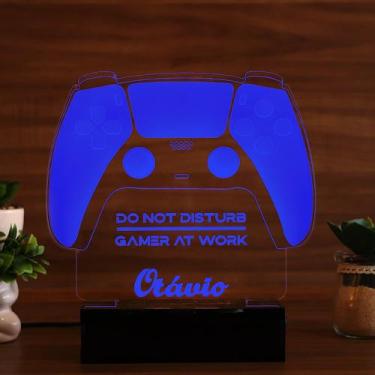 Imagem de Luminária Abajur Gamer LED Azul - Bold