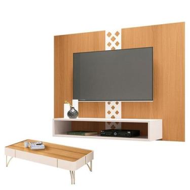 Imagem de Painel para TV Home Suspenso Form com Mesa de Centro Cadenza Cinamomo 