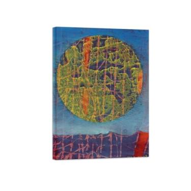 Imagem de Abstrato lona wall art pinturas famosas-Sol na terra-Poster e impressões para decoração casa pronta para pendurar 50x70cm20x27in Tela Embrulhada