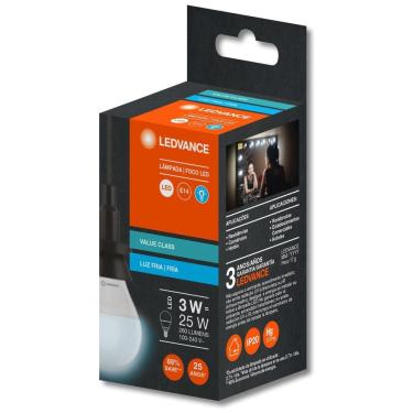 Imagem de Kit 12 Lampadas Led Bolinha 3W 6500K 260Lm Biv E14 - Osram