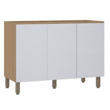 Imagem de Balcão Modulado 120cm (sem Tampo) de Pia 3 Portas Slim Luciane, Freijó