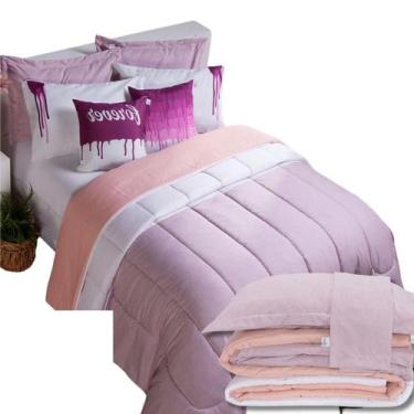 Imagem de Kit 7 Pçs Edredom Queen Colorful Linho Hipercal 400 Fios - Mr Enxovais