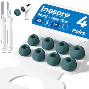 Imagem de 4 pares de pontas auriculares de substituição para AirPods Pro 2ª/1ª geração com caixa de armazenamento portátil, orifício de redução de ruído com tela protetora de poeira integrada, pontas