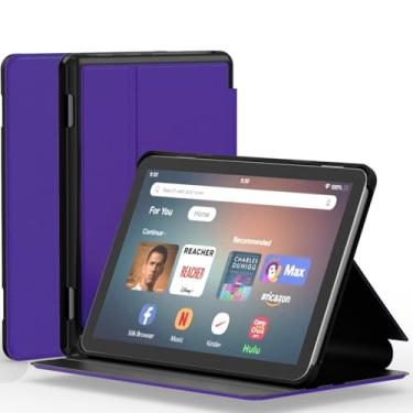 Imagem de Nova capa para tablet 8 e 8 Plus (12ª/10ª geração, 2024/2022/2020), capa com suporte ajustável multiengrenagem SHREBORN com parte traseira de TPU macio e despertar/hibernar automático também para Sony