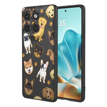 Imagem de HTXWXJC Capa de telefone para Motorola Edge 60 Fusion, XT2503-4 Capa flexível à prova de choque TPU macia capa padrão cão para Motorola Edge 60 Fusion Black Dog