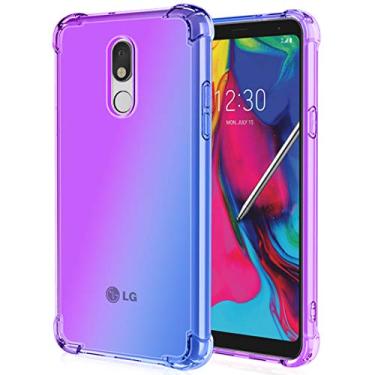 Imagem de Ueokeird Capa para LG Stylo 5/Stylo 5 Plus/Stylo 5V/Stylo 5X, capa de telefone transparente e fofa gradiente, fina, antiarranhões, flexível, capa protetora à prova de choque para LG Stylo 5