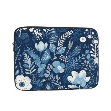 Imagem de Capa para laptop feminina com estampa de muitas folhas e flores, fina, à prova de choque, capa protetora para notebook de 13 polegadas