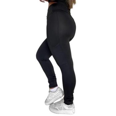 Imagem de Calça Legging Suplex Cintura Média Com Bolsos Fits Life, Preto, M