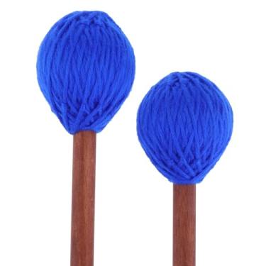 Imagem de 1 par de marimba marimba cabeça dura azul médio teclado percussão marimba martelo com cabo de madeira de bordo (azul)