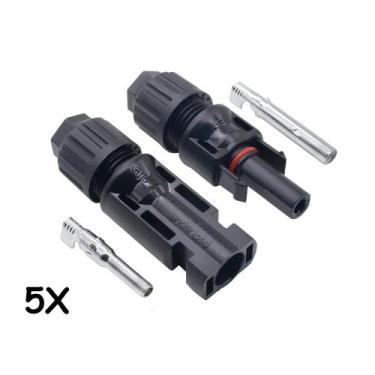 Imagem de 5 Pares Conector MC4 Painel Energia Solar Fotovoltaica - Solemais