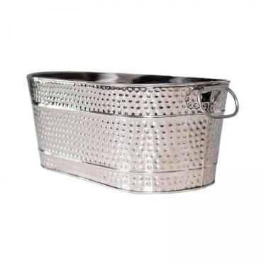 Imagem de ＫＬＫＣＭＳ 2x Balde de Gelo Galvanizado Oval para Bebidas, Banheira Rústica, Portátil, Durável, Metal, para Resfriamento, Vinho, Cerveja, Bar, Hotel