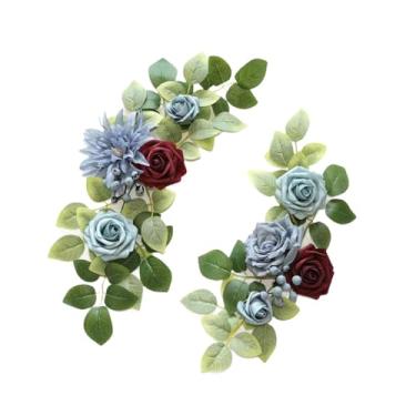 Imagem de Fancyes 2x Flores de Arco de Casamento, Decoração de Placa de Boas-vindas, Folhas Verdes Rústicas, Flores Artificiais para Cerimônia de Aniversário, Estilo G