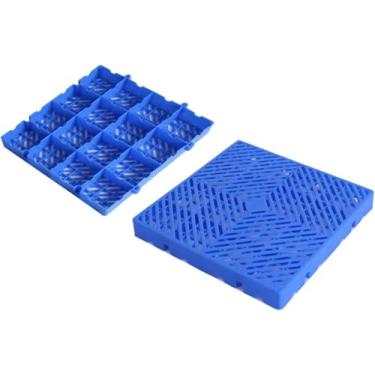 Imagem de Almofada De Mercadorias De Armazenamento De Paletes Encaixáveis De Plástico, Paletes De Plástico Para Armazenamento No Porão, Intertravamento Palmani Leve, Paletes, 5pcs, 16x16x2in