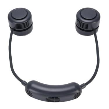 Imagem de Dpofirs Ventilador de Pescoço Portátil, 3 Velocidades de Colar de Bateria Speed Abs Abs Dobrável Lightweight Home Office (Preto)