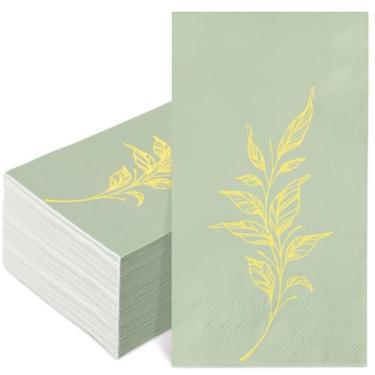 Imagem de JarThenaAMCS Guardanapo verde sálvia para convidados 100 peças papel vegetal descartável jantar toalha de mão guardanapo para casa cozinha banheiro feriado festa suprimentos