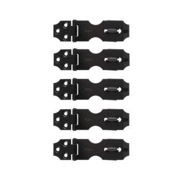 Imagem de Kit 5 Ferrolho Porta Cadeado Trinco Preto 6,5X2,5Cm Rocha