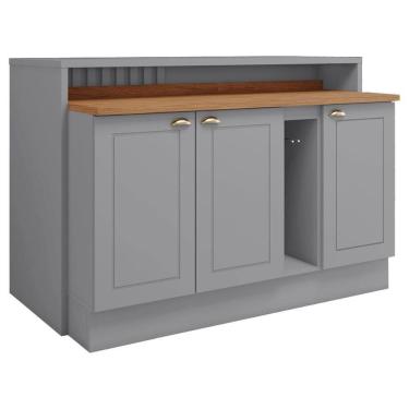 Imagem de Bancada E Balcao Gourmet 146cm Ce818 Americana Cinza Nature Henn