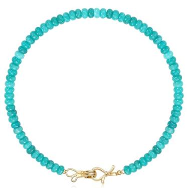 Imagem de Colar de pedras preciosas, gargantilha com contas, para mulheres, melhores amigas, presentes de aniversário para adolescentes, coisas modernas, meias de Natal para ela, laço de ouro 14K, joia de pedra