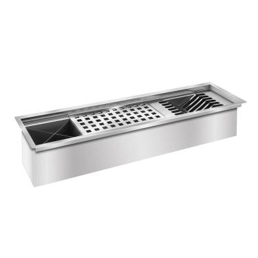 Imagem de Calha Canal Embutido Escorredor Cozinha Umida 75cm Inox 304
