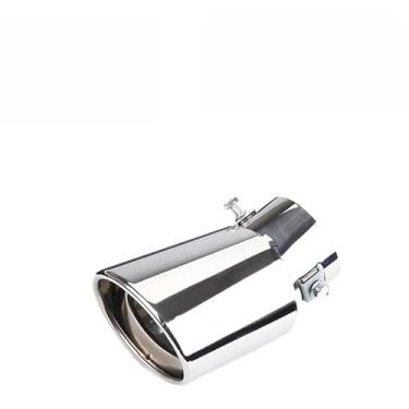 Imagem de Ponteira Escapamento Esportiva Automotivo Inox Modelo Reto (2 Unidades,Curvado)