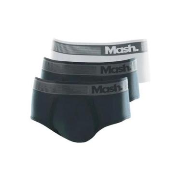 Imagem de Kit com 3 Cueca Slip Mash 713.02 Colorido, Branco, P