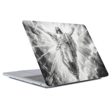 Imagem de FKBRCL4U Capa transparente para MacBook Pro de 13 polegadas, estampa Jesus voando no céu, versão 2013-2015, Mac Pro Retina 13 A1425/A1502, capa rígida de plástico transparente para computador
