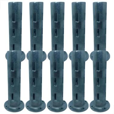 Imagem de Pontalete Chumbador 200mm Em Alumínio Corrimão 10 Unidades - Fast Vidr