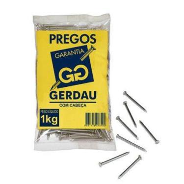 Imagem de Pregos com Cabeça  18x27 pacote de 1kg - Gerdau