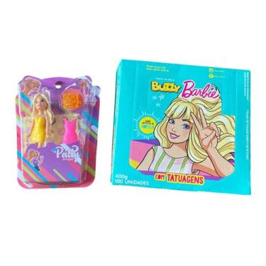 Imagem de Kit Caixa Chiclete Barbie c/ 100 un Sortido + Boneca Patty - Buzzy, ta