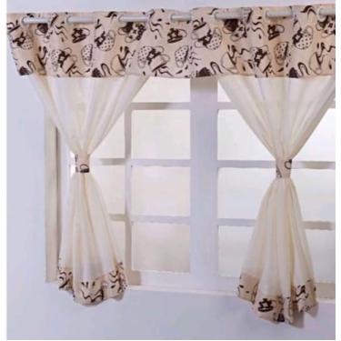 Imagem de Cortina De Cozinha 2,60x1,40m Com Bando Varias Estampas - ANNNY SHOP B