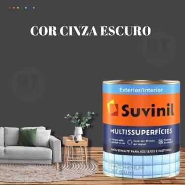 Imagem de Tinta Epóxi Base Água Suvinil Cor Cinza Multissuperfícies Antimofo Lav