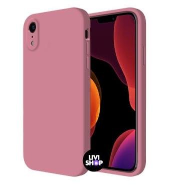 Imagem de Capa Case Capinha Para iPhone XR Silicone Com Bordas Elevadas Aveludada Forro Premium (ROSA IOGURTE)