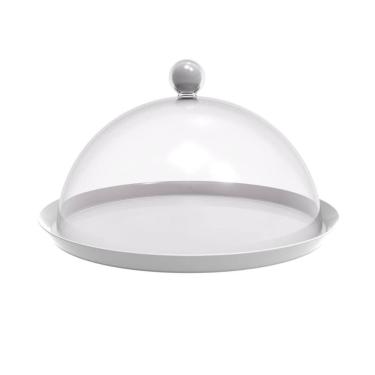 Imagem de Porta Bolo Bubble Crippa 30 Cm De Diametro Com Base Resistente E Cúpula Transparente Branca