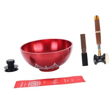 Imagem de Dynwave Conjunto de tigelas tibetanas para canto, ornamento para meditação, tigela com bastões para meditação de mesa, C5