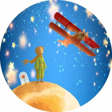 Imagem de Painel de Tecido Sublimado Redondo Pequeno Principe em Órbita C/ Elást