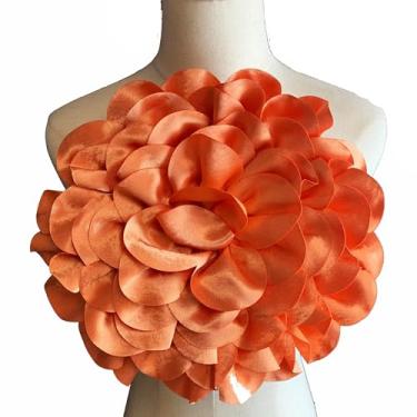 Imagem de Heyiwell Broche de flor de cetim grande de 30 cm / 11,8 polegadas, acessório floral de tecido grande para casamento, festa, dança, vestido, terno, cabelo, chapéu, fantasia, decoração DIY e artesanato