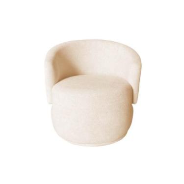 Imagem de Poltrona Decorativa Beatriz Orgânica Couro Bege - Mansão Decor