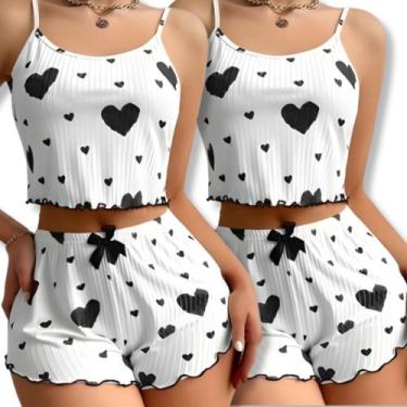 Imagem de Kit 2 Pijama Baby dool Feminino Babadinho - Baby doll Vermelho e de Co