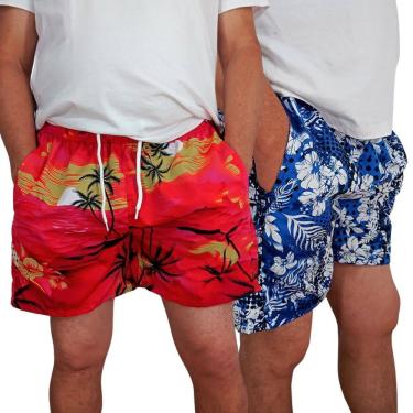 Imagem de Kit 2 Shorts Masculino Moda Praia em Poliéster - Conforto e Estilo para Dias de Verão