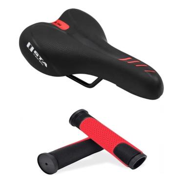 Imagem de Selim Banco Bicicleta Mtb Speed Macio + Manoplas Confortavel