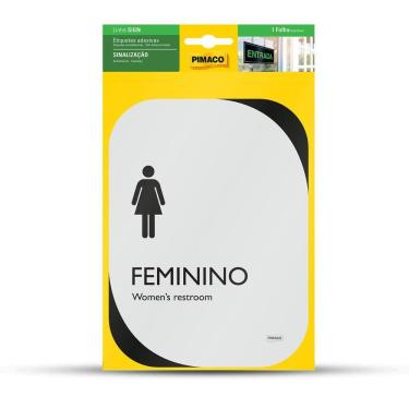Imagem de Etiqueta sinalização clean Banheiro Feminino Pimaco