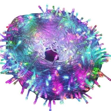 Imagem de Decorações natalinas para casa Luzes decorativas com energia solar de 22 metros e 200 lâmpadas Três opções de cores de luz disponíveis (110 V, 8 Cores)