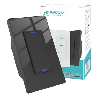 Imagem de Interruptor Inteligente Tecla Física vidro 3 Botões Zigbee PRETO  JWCOM SA-ZB279C-PT