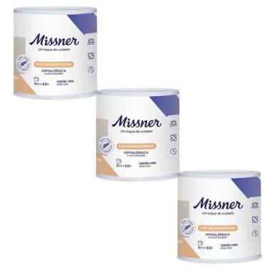 Imagem de Kit 3 Fita Microporosa Bege 5cm X 4,5m - Missner