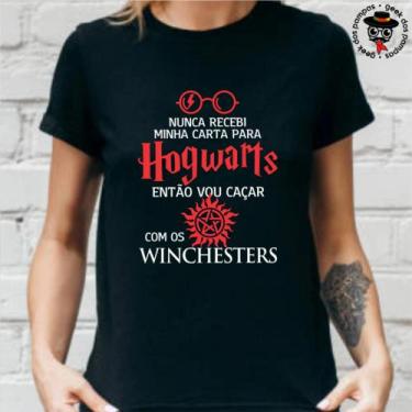 Imagem de Camiseta Caçar com Winchesters - Mina Store, Preto, M