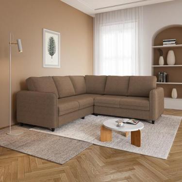 Imagem de Sofá de Canto Orquídea 5 Lugares em Linho CabeCasa MadeiraOriginals - 