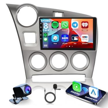 Imagem de Hodozzy [6G + 128G] Rádio automotivo para Toyota Matrix 2009-2014 com GPS Bluetooth, tela sensível ao toque Android de 9 polegadas com carplay sem fio Android Auto, WiFi, 8 núcleos, USB, DSP, FM RDS
