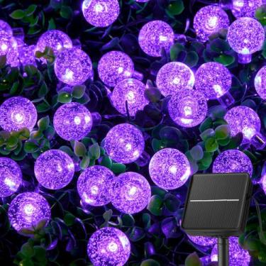 Imagem de Luzes solares de corda Brightown Purple 60 LED 11m ao ar livre